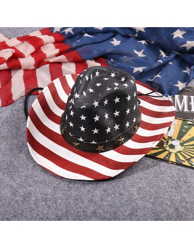 4th Of July American Flag Printed Straw Jazz Hats #800058 $15.23 USD, Wholesale Fashion Hats