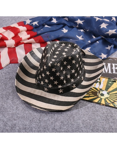 Replica 4th Of July American Flag Printed Straw Jazz Hats #800058 $15.23 USD for Wholesale