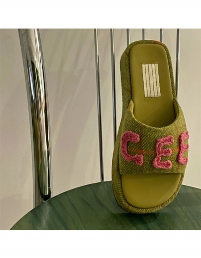 Replica  Retro Embroidery Letter Platform Slippers #800061 $32.17 USD for Wholesale