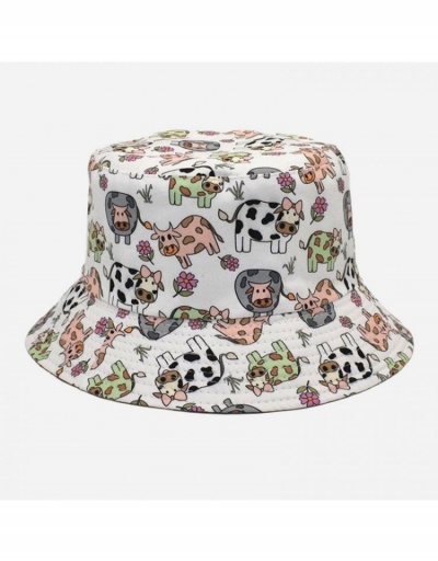 Replica Cow Printed Lovely Street  Unisex  Bucket Hats #800075 $8.65 USD for Wholesale