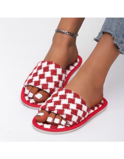 Replica  Fashion Casual Plaid Woven Flat Slipper  #800076 $16.90 USD for Wholesale