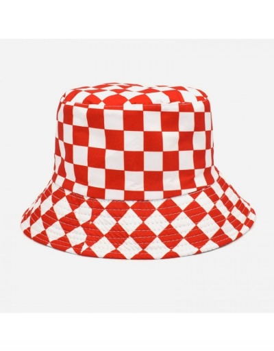 Replica Unisex Grid Summer Bucket Hats #800079 $9.69 USD for Wholesale