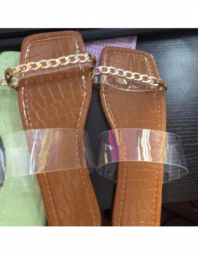 Replica Square Toe Chain Patch Summer Slide Slippers Women #800081 $15.80 USD for Wholesale