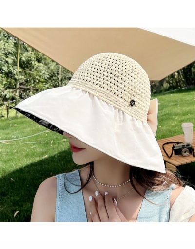 Replica  Korean Version Bow Letter Sunscreen Hat #800085 $9.75 USD for Wholesale