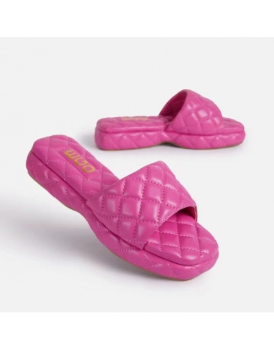 Replica  Rhombic Pattern PU Slippers For Women #800091 $21.63 USD for Wholesale