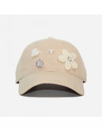 Flower Faux Pearl Rhinestone Baseball Caps #800094 $19.14 USD, Wholesale Fashion Hats