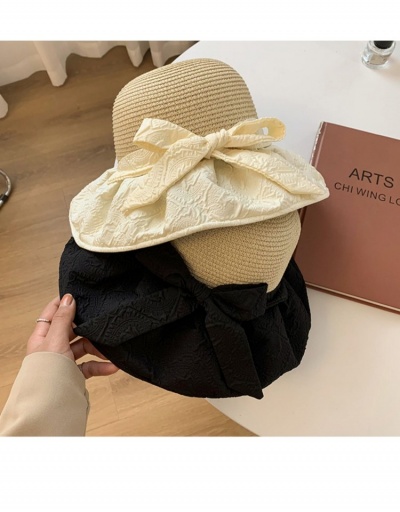 Replica  Women's Bow Straw Seaside Holiday Sunscreen Hat #800116 $13.12 USD for Wholesale