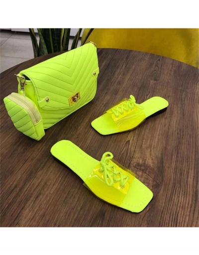 Replica  PVC Pure Color Bandage Square Toe Flat Slippers #800117 $15.10 USD for Wholesale