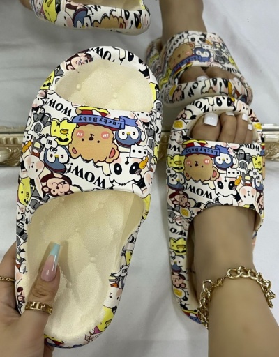 Replica Cute Fashion Cartoon Printing Graffiti Casual Slippers #800124 $15.58 USD for Wholesale