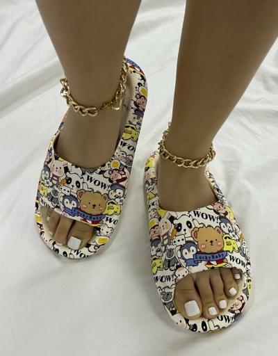 Replica Cute Fashion Cartoon Printing Graffiti Casual Slippers #800124 $15.58 USD for Wholesale