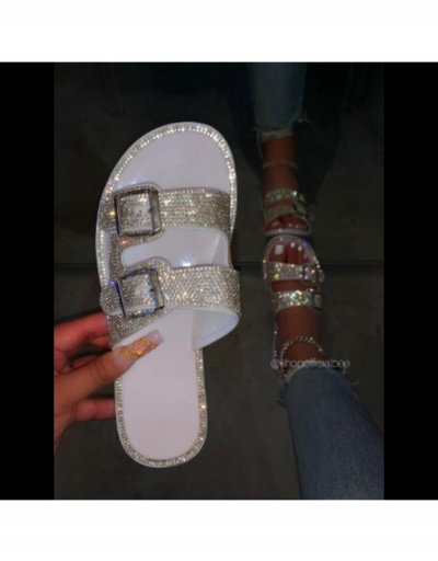 Easy Matching Rhinestone Slide Slippers For Women #800129 $20.03 USD, Wholesale Fashion Slippers