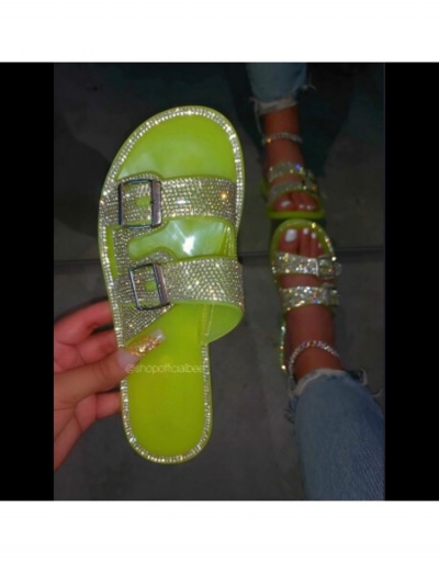 Replica Easy Matching Rhinestone Slide Slippers For Women #800129 $20.03 USD for Wholesale