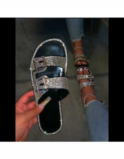 Replica Easy Matching Rhinestone Slide Slippers For Women #800129 $20.03 USD for Wholesale