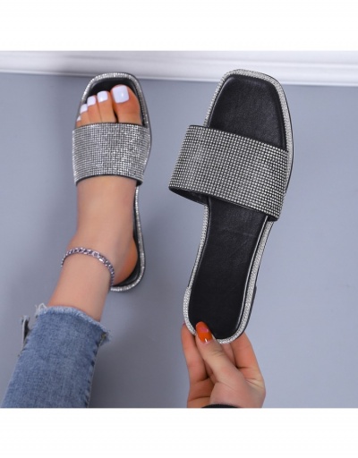 Outdoor Easy Matching Fashion Rhinestone  Slide Slippers #800133 $15.21 USD, Wholesale Fashion Slippers