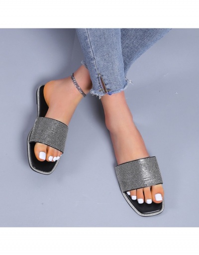 Replica Outdoor Easy Matching Fashion Rhinestone  Slide Slippers #800133 $15.21 USD for Wholesale