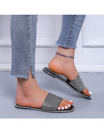 Replica Outdoor Easy Matching Fashion Rhinestone  Slide Slippers #800133 $15.21 USD for Wholesale