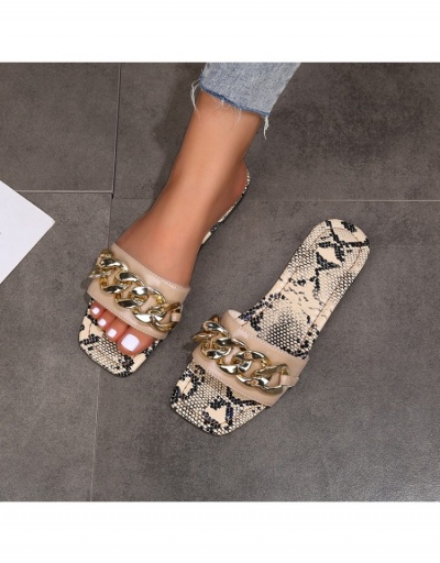 Trendy Snake Print Chain Slippers For Ladies #800136 $17.45 USD, Wholesale Fashion Slippers