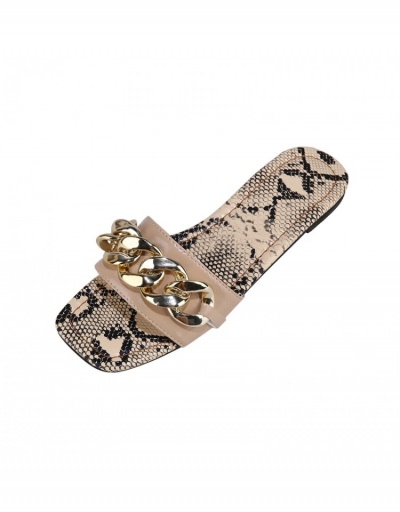 Replica Trendy Snake Print Chain Slippers For Ladies #800136 $17.45 USD for Wholesale