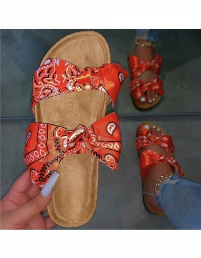  Summer Bow Printing Comfy Flat Slipper #800141 $13.47 USD, Wholesale Fashion Slippers