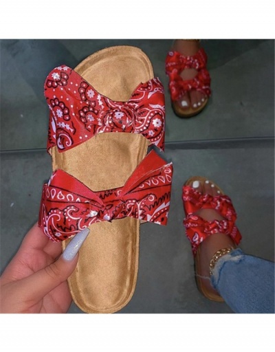 Replica  Summer Bow Printing Comfy Flat Slipper #800141 $13.47 USD for Wholesale