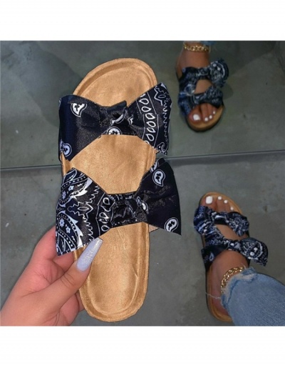 Replica  Summer Bow Printing Comfy Flat Slipper #800141 $13.47 USD for Wholesale