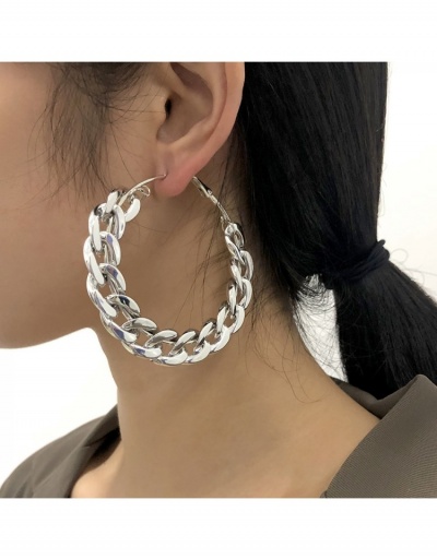 Replica  Metal Decor Chain Design Pure Color Earrings #800146 $6.03 USD for Wholesale