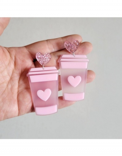  Creative Pink Milk Tea Earrings #800149 $6.26 USD, Wholesale Fashion Earrings