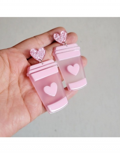 Replica  Creative Pink Milk Tea Earrings #800149 $6.26 USD for Wholesale