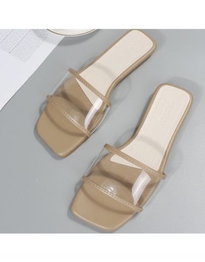 Replica  Transparent  Square Toe  Summer Slippers For Women #800150 $17.93 USD for Wholesale