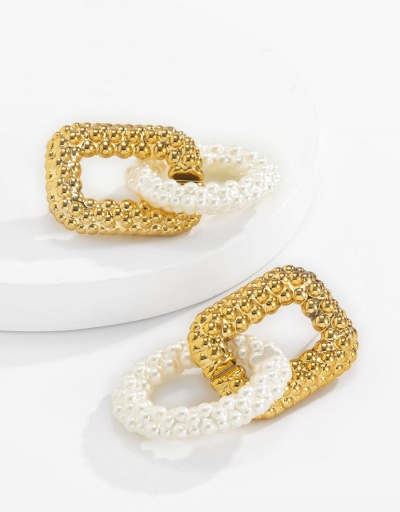 Replica Individual Contrast Color Fax-Pearl Square Earrings #800151 $5.72 USD for Wholesale