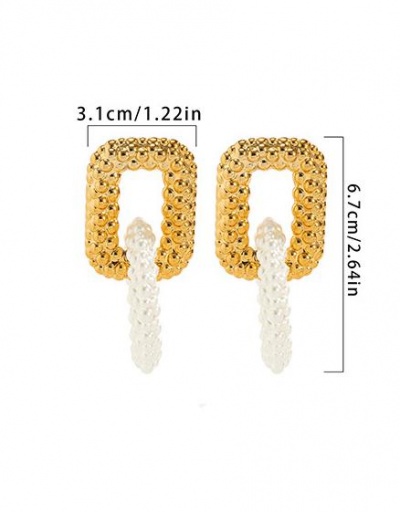 Replica Individual Contrast Color Fax-Pearl Square Earrings #800151 $5.72 USD for Wholesale