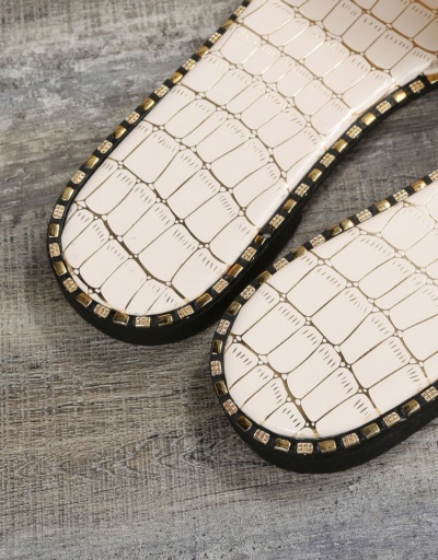 Replica Stone Pattern Chain Patch Slide Slippers For Women #800152 $18.74 USD for Wholesale