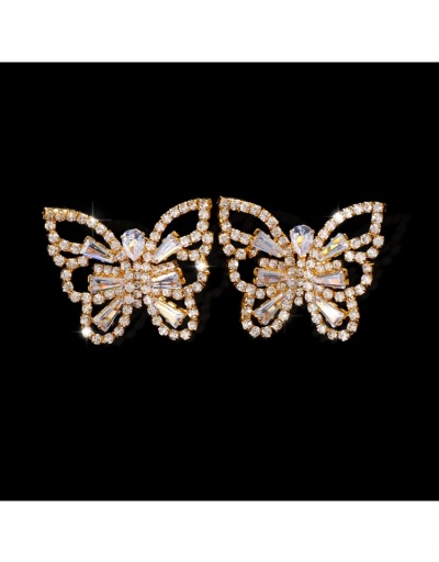  Fashion Butterfly Pattern Rhinestone Earrings #800154 $16.98 USD, Wholesale Fashion Earrings