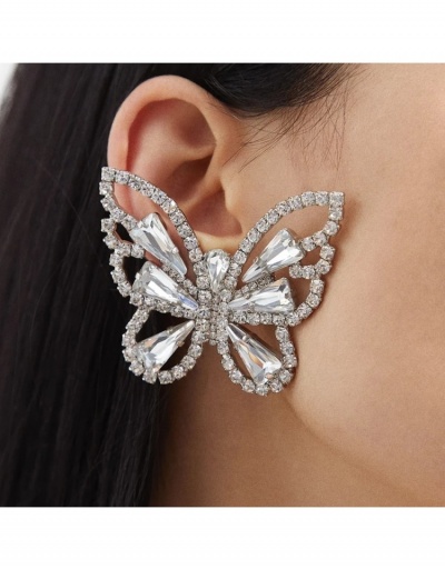 Replica  Fashion Butterfly Pattern Rhinestone Earrings #800154 $16.98 USD for Wholesale