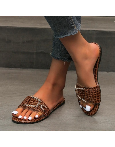 Replica Stylish Rhinestone Alligator Print Slide Slippers  #800156 $18.40 USD for Wholesale