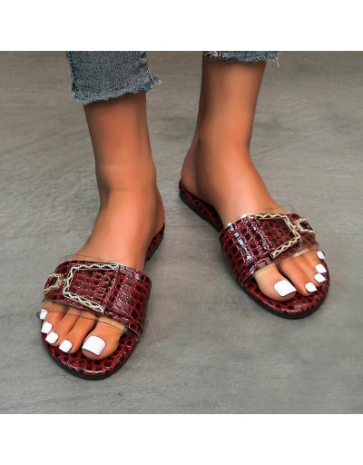 Replica Stylish Rhinestone Alligator Print Slide Slippers  #800156 $18.40 USD for Wholesale