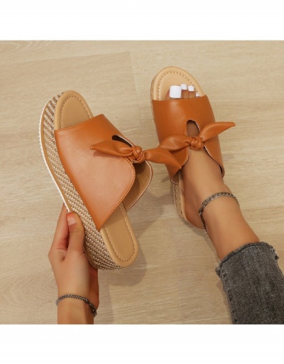 Casual Bow Platform Slippers For Women #800165 $24.00 USD, Wholesale Fashion Slippers