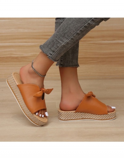 Replica Casual Bow Platform Slippers For Women #800165 $24.00 USD for Wholesale