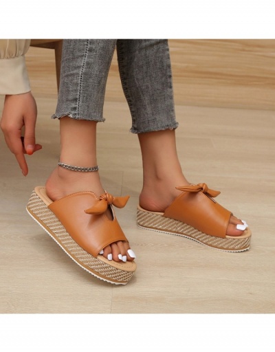 Replica Casual Bow Platform Slippers For Women #800165 $24.00 USD for Wholesale