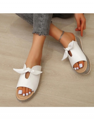 Replica Casual Bow Platform Slippers For Women #800165 $24.00 USD for Wholesale