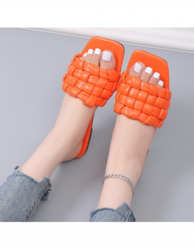 Replica  Weave Beach Square Toe Summer Slippers #800167 $22.43 USD for Wholesale