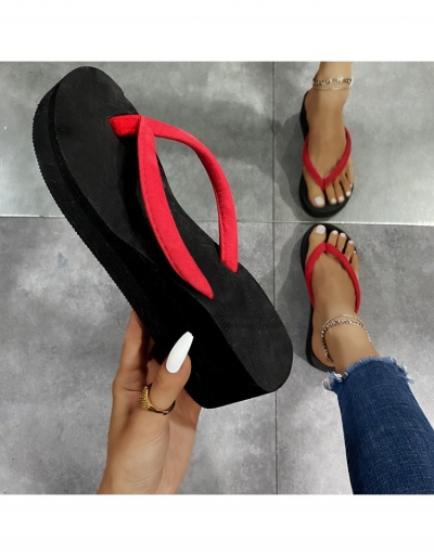 Street Black Wedge Flip Flops For Women #800168 $12.60 USD, Wholesale Fashion Slippers