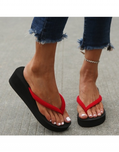 Replica Street Black Wedge Flip Flops For Women #800168 $12.60 USD for Wholesale