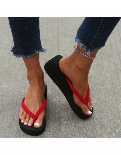 Replica Street Black Wedge Flip Flops For Women #800168 $12.60 USD for Wholesale