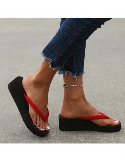 Replica Street Black Wedge Flip Flops For Women #800168 $12.60 USD for Wholesale