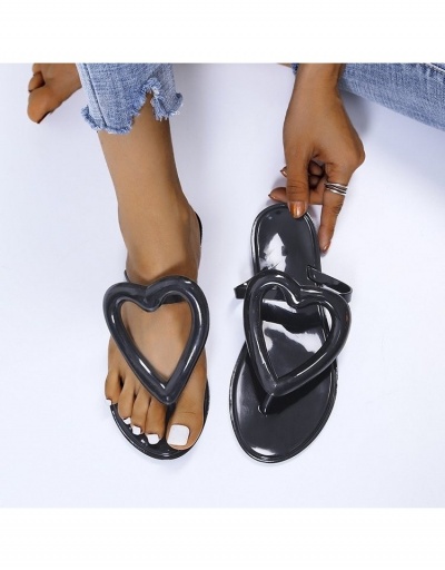 Replica Leisure Pure Color Hollowed Out Heart Women's Slippers #800170 $13.53 USD for Wholesale