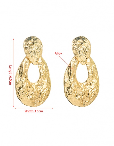 Replica Vintage Solid Hollow Out Oval Golden Earrings #800175 $6.59 USD for Wholesale