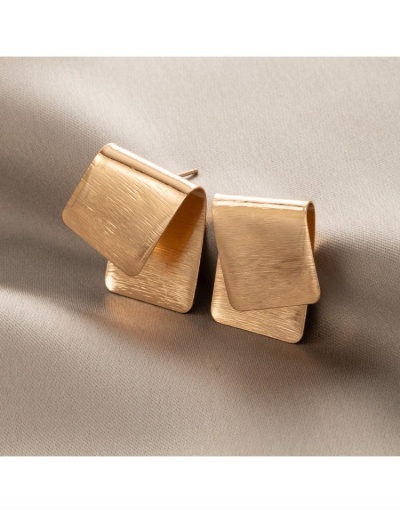 Women Simple Geometric Golden Earrings #800177 $4.15 USD, Wholesale Fashion Earrings