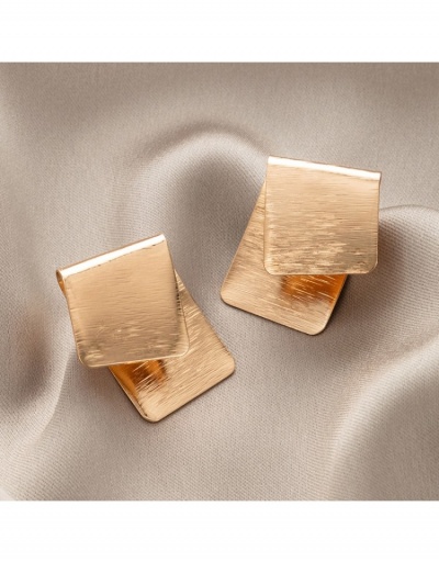 Replica Women Simple Geometric Golden Earrings #800177 $4.15 USD for Wholesale