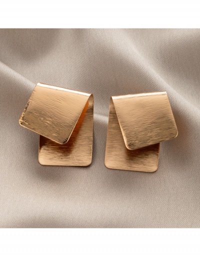 Replica Women Simple Geometric Golden Earrings #800177 $4.15 USD for Wholesale